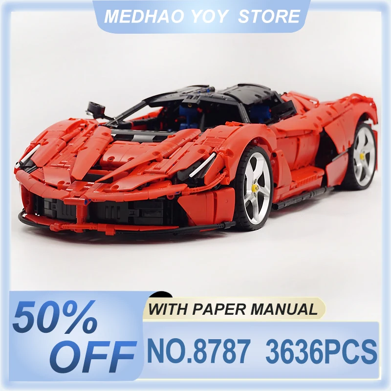 MOC High-Tech Red Super Sprot Car Model Building Blocks Compatible SP3 42143 Bricks Puzzle DIY Toys Assembly Christmas Gifts Kid