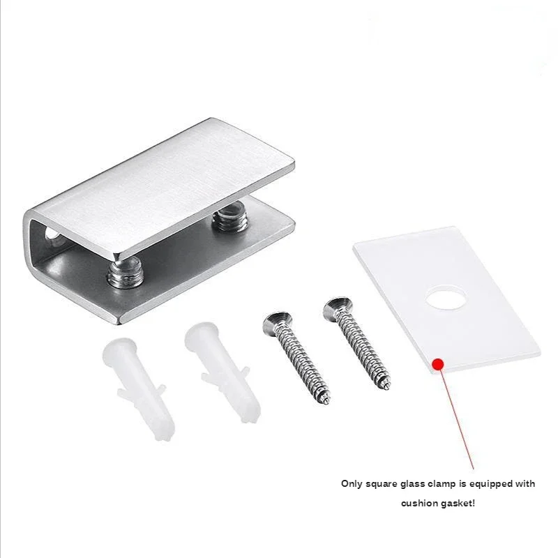 1PCS High Quality Space Aluminum Glass Clips Adjustable Wall Mounted Glass Shelf Clamp Bracket 8-12mm Glass HolderMounts