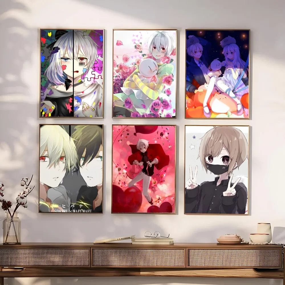 1pc  Anime Singer Mafumafu Nico Nico Poster Paper Print Home Bedroom Entrance Bar Cafe Art Painting Decoration