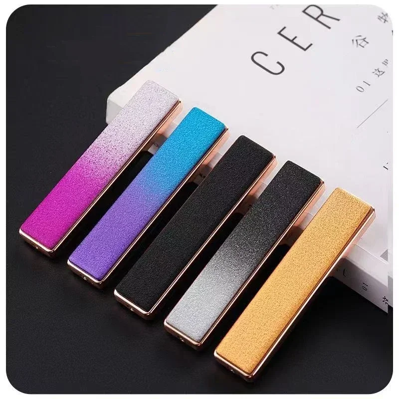 New high-End USB Women's Lighter Blue Light Diamond Pink Flashing Rechargeable Lighter Outdoor Ignition Tool Women's Gift