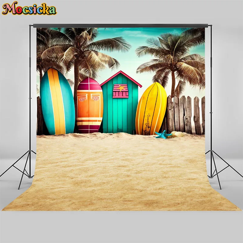 

Mocsicka Summer Hawaii Backdrops Photography Tropical Seaside Aloha Baby Shower Birthday Wedding Photo Photographic Background