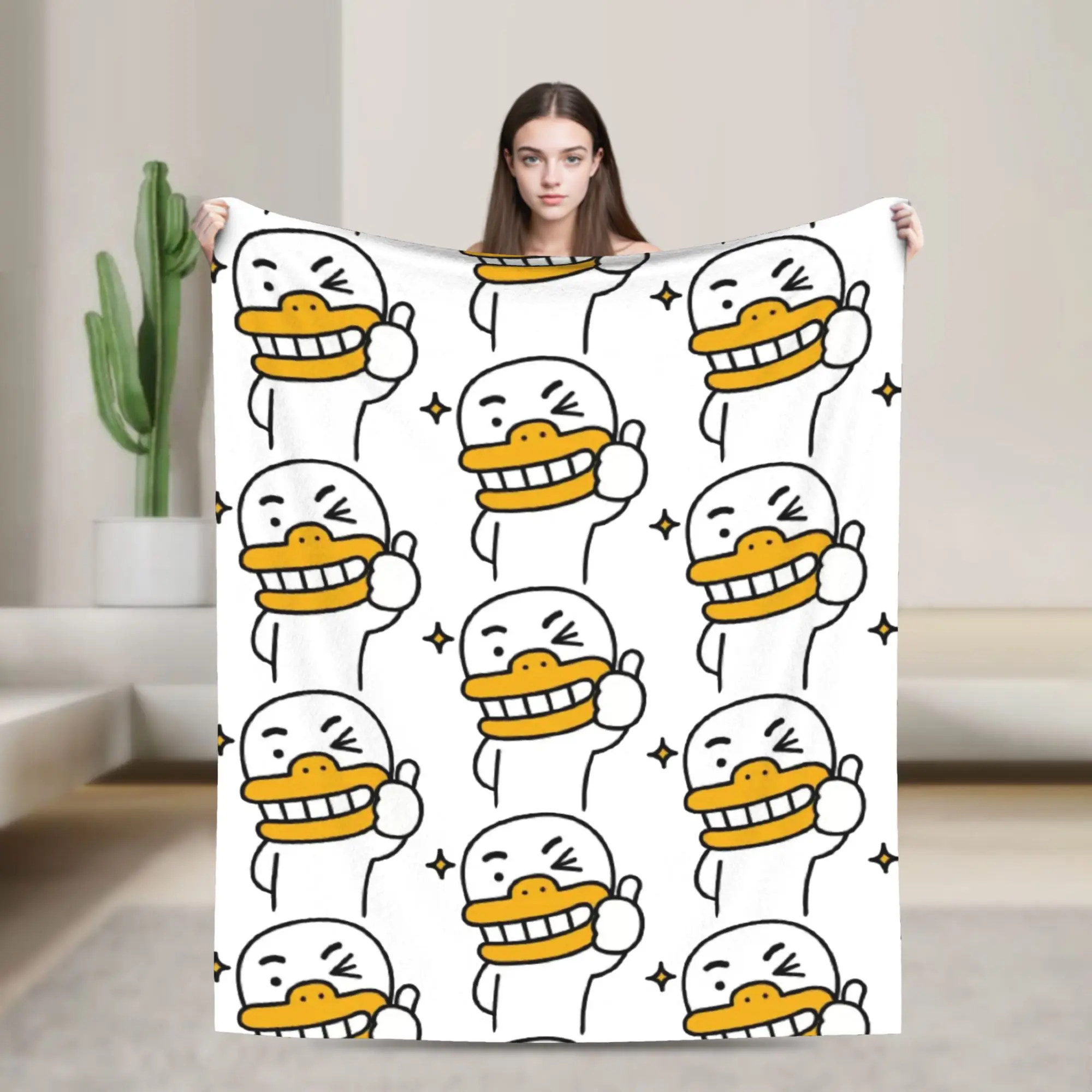 K-Kakaos F-Friends Tube Thumb Up Blankets Flannel All Season  Portable Lightweight Thin Throw Blankets for Bed Outdoor Quilt