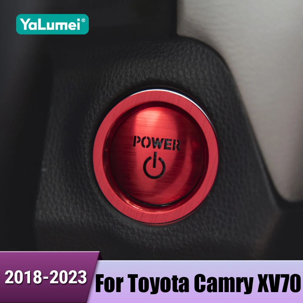 Aluminiumlegierung Auto Motor Start Stop Schalter Taste Trim Aufkleber Zubehör für Toyota Camry XV70 2018 2019 2020 2021 2022 2023
