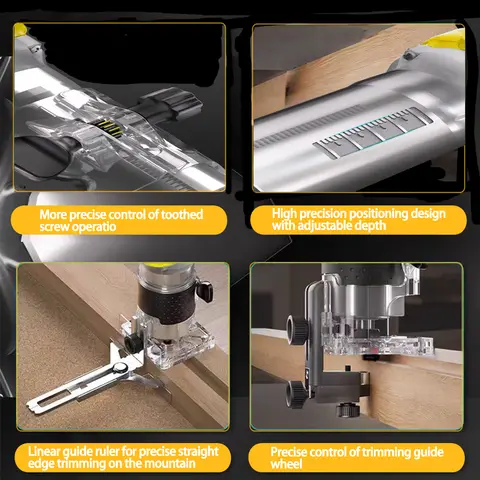 ब्रशलेस इलेक्ट्रिक ट्रिमर वुडवर्किंग ट्रिमिंग मशीन वुड राउटर मिलिंग एनग्रेविंग स्लॉटिंग मशीन फिट डेवॉल्ट 18V बैटरी 10 best sales राउटर मशीन - №6