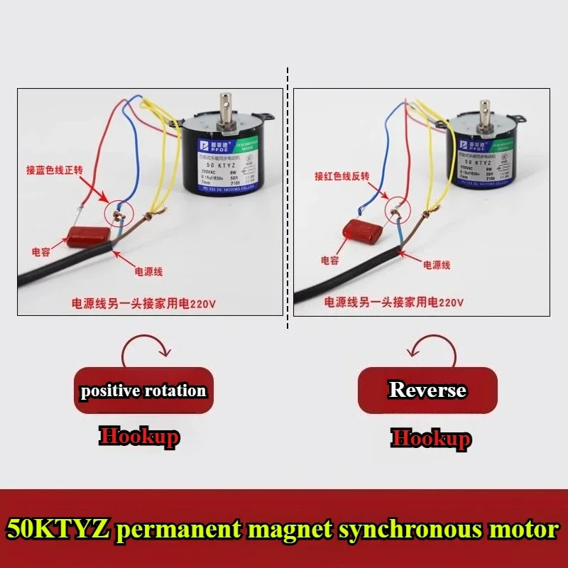 

50KTYZ Permanent Magnet Synchronous Motor 220V AC Motor Forward and Backward Controllable Low-speed Micromotor