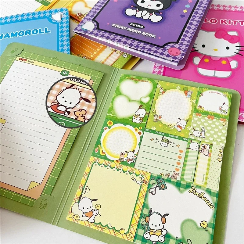 Kawaii Cute Sanrioed Convenience Book Mymelody Kuromi Hello Kitty Note Book Cute Paste Notepad Stationery Student Stationery