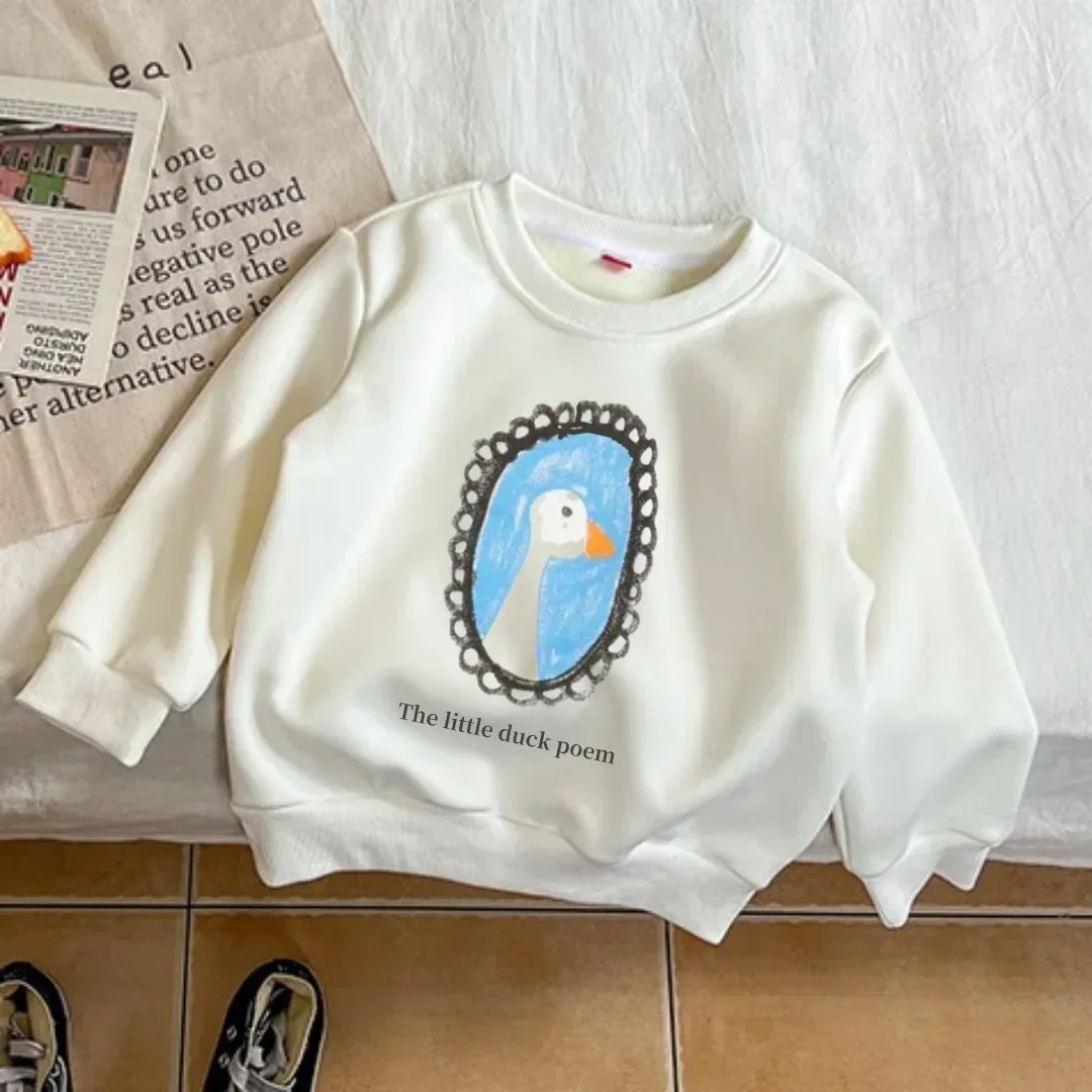 Sudaderas gruesas y cálidas para niños, sudaderas con capucha de lana, suéteres de invierno para bebés, ropa para niños, Tops informales de dibujos