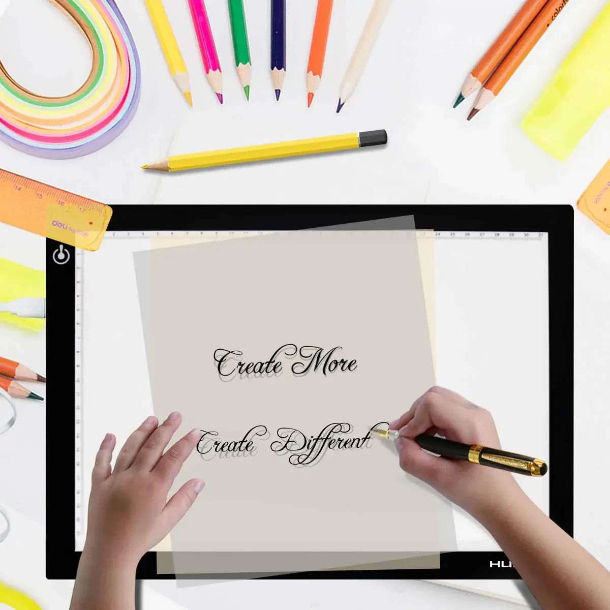 A2 led tracing light box kids toy light box pulsante tattile a luminosità regolabile