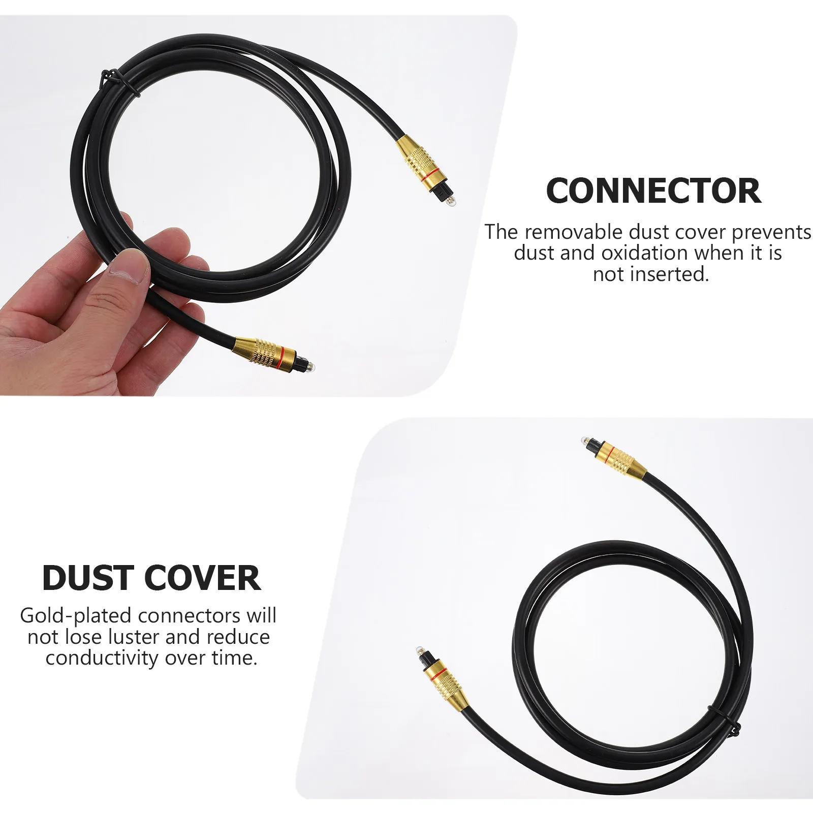 1Pcs Optical Audio Cable Od 6.0 Gold-Plated Cuboid Shape Cable for TV Amplifier Sound Bar Game