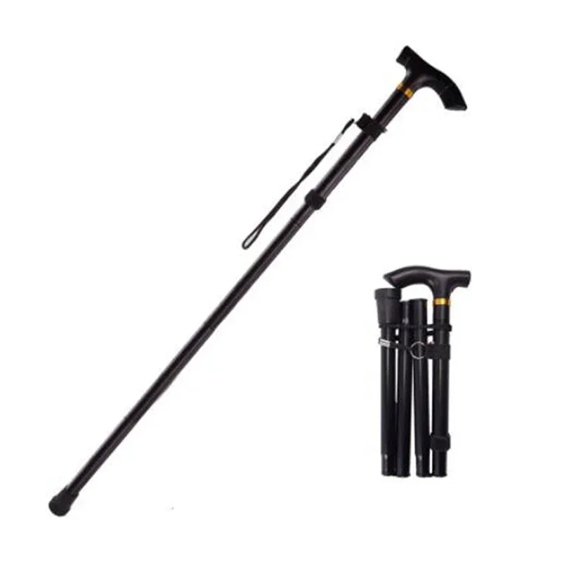 Telescopic Walking Stick Outdoor Hiking Trekking Poles Aluminum Alloy Metal Folding Cane Crutches Pole For Elderly People image 5