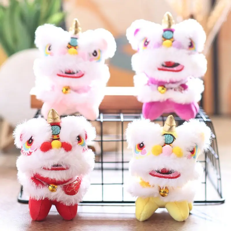 

Chinese style lion dance pendant plush toy doll lion dance bag pendant keychain doll doll