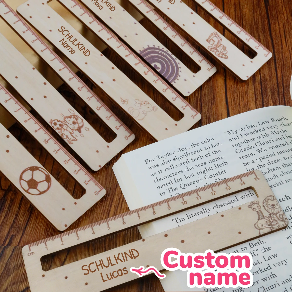 Custom Cartoon Ruler With Name, Personalized Reading Aid Ruler For Daily Learning And Desk Decor,