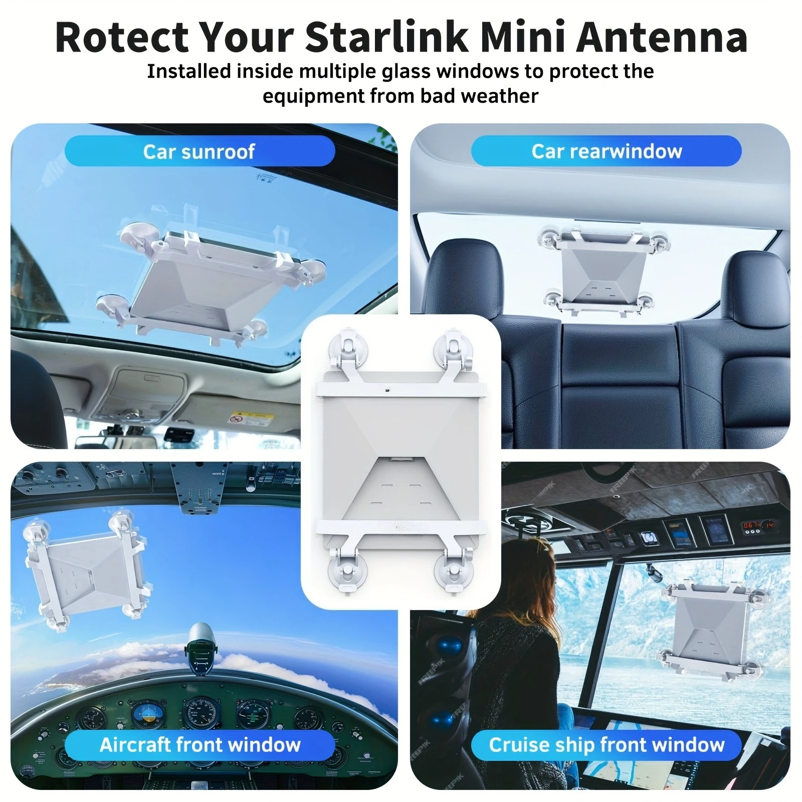 Starlink Mini Car Mount - Dashboard/Windshield Mount with Strong Suction Cup Base, Tool-Free Installation,for SUVs, Trucks,