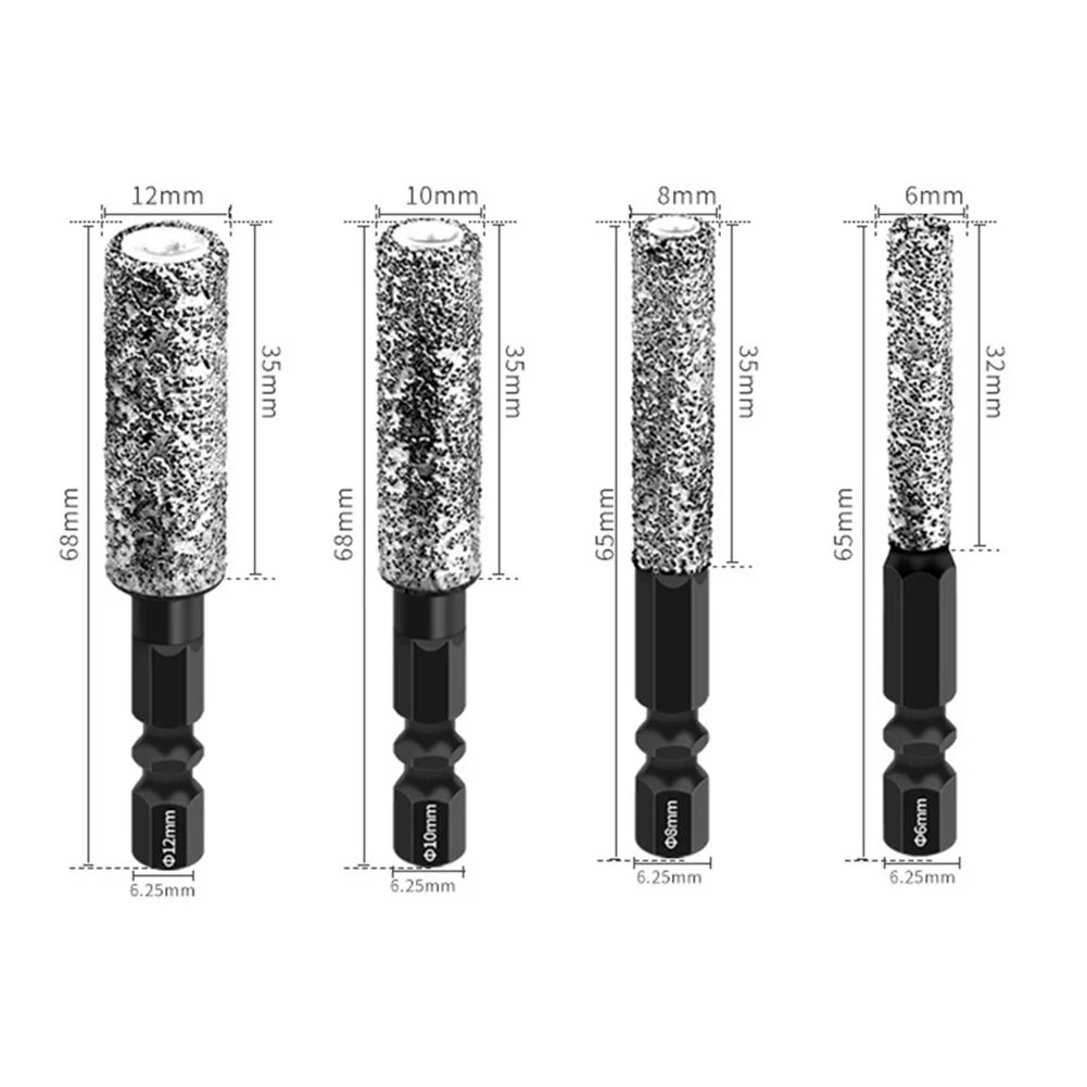 Diamond Drill Bit Grinding Tile Hole Opener For Dry-drilling Tiles Brazing Glass Drill Bit Hex Handle Hole Saw- Cutter