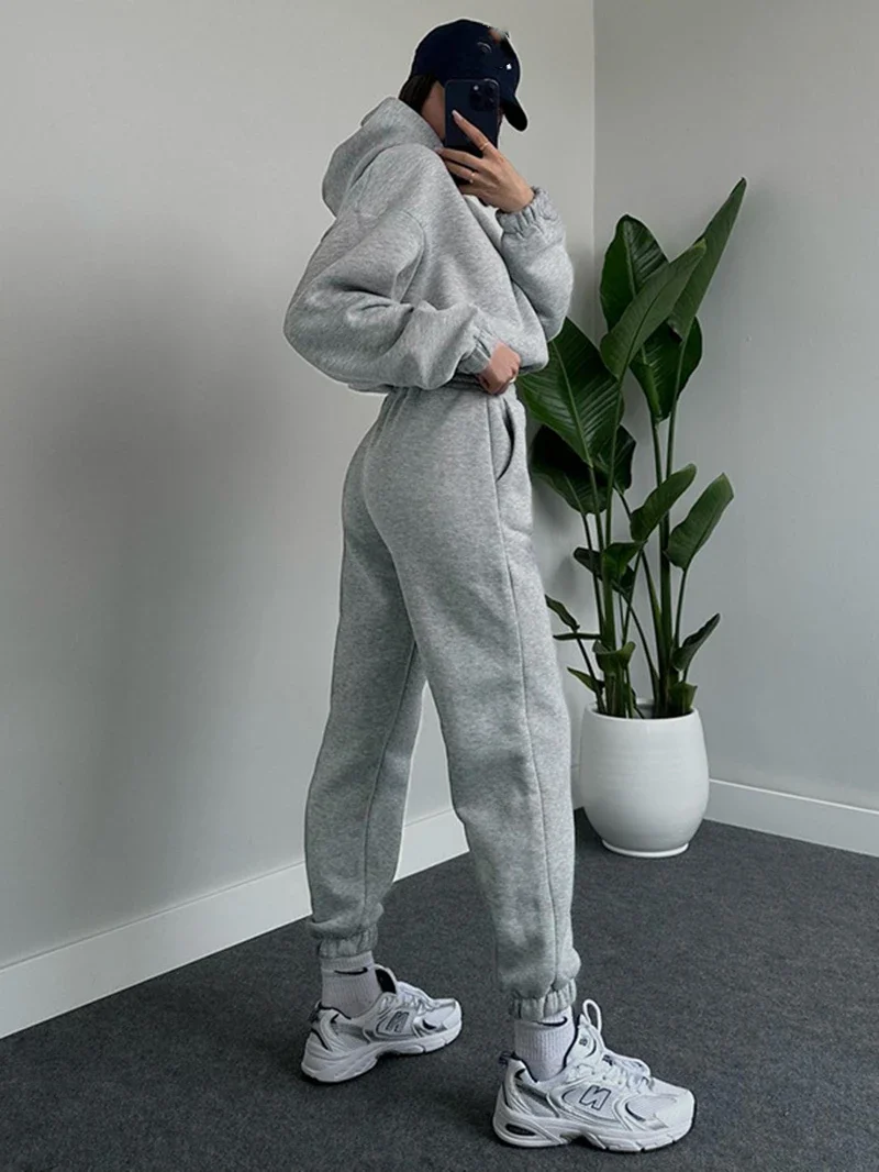 Streetwear Hooded 2 Piece Sets Women Outfit Autumn Clothes Women 2024 Hoodies Sweatshirt Top and Pants Sets Sweatsuits Woman Set