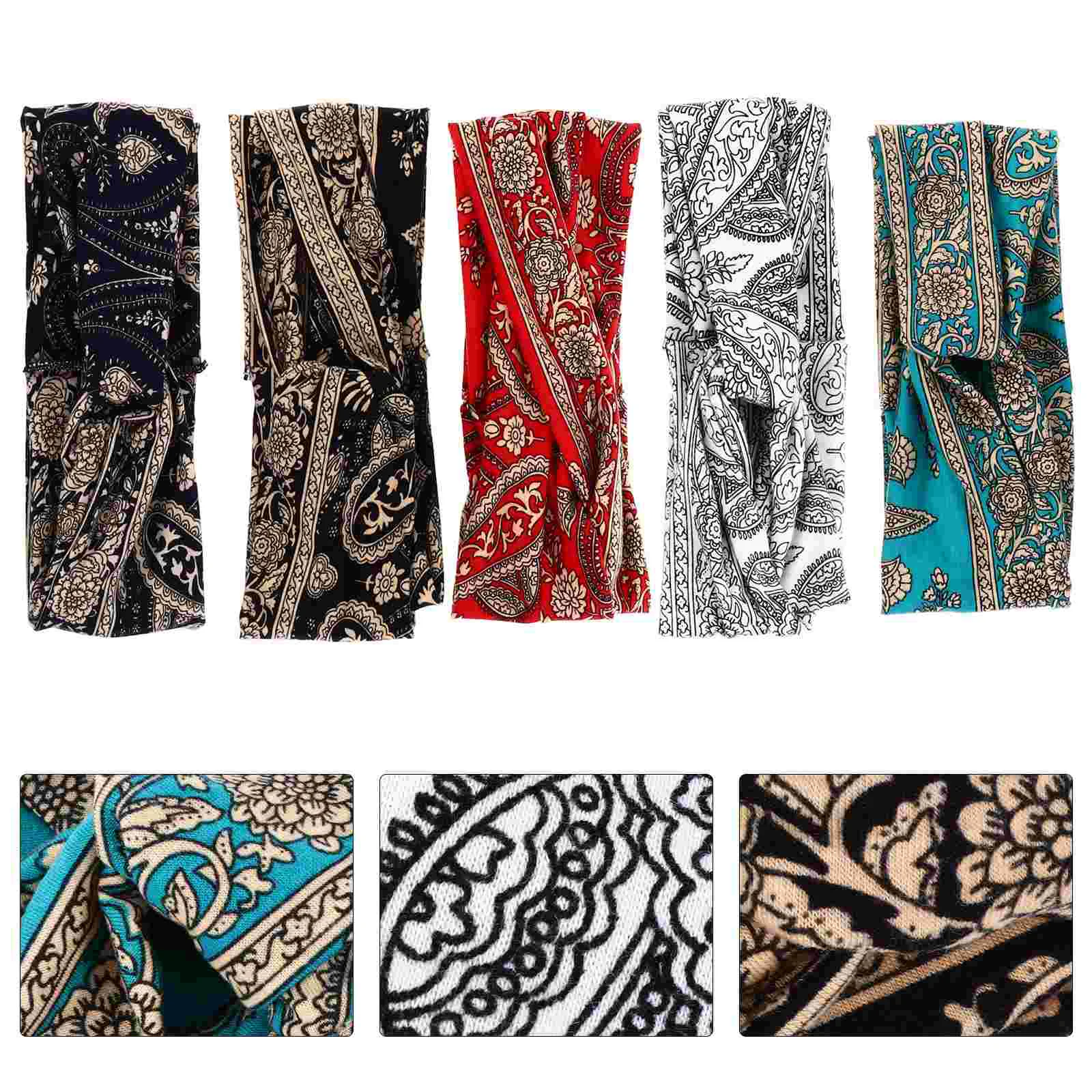 5 Pcs Cross Ladies Headband Yoga Headbands Women Hair Hairbands Bohemia Elasticity for Girls