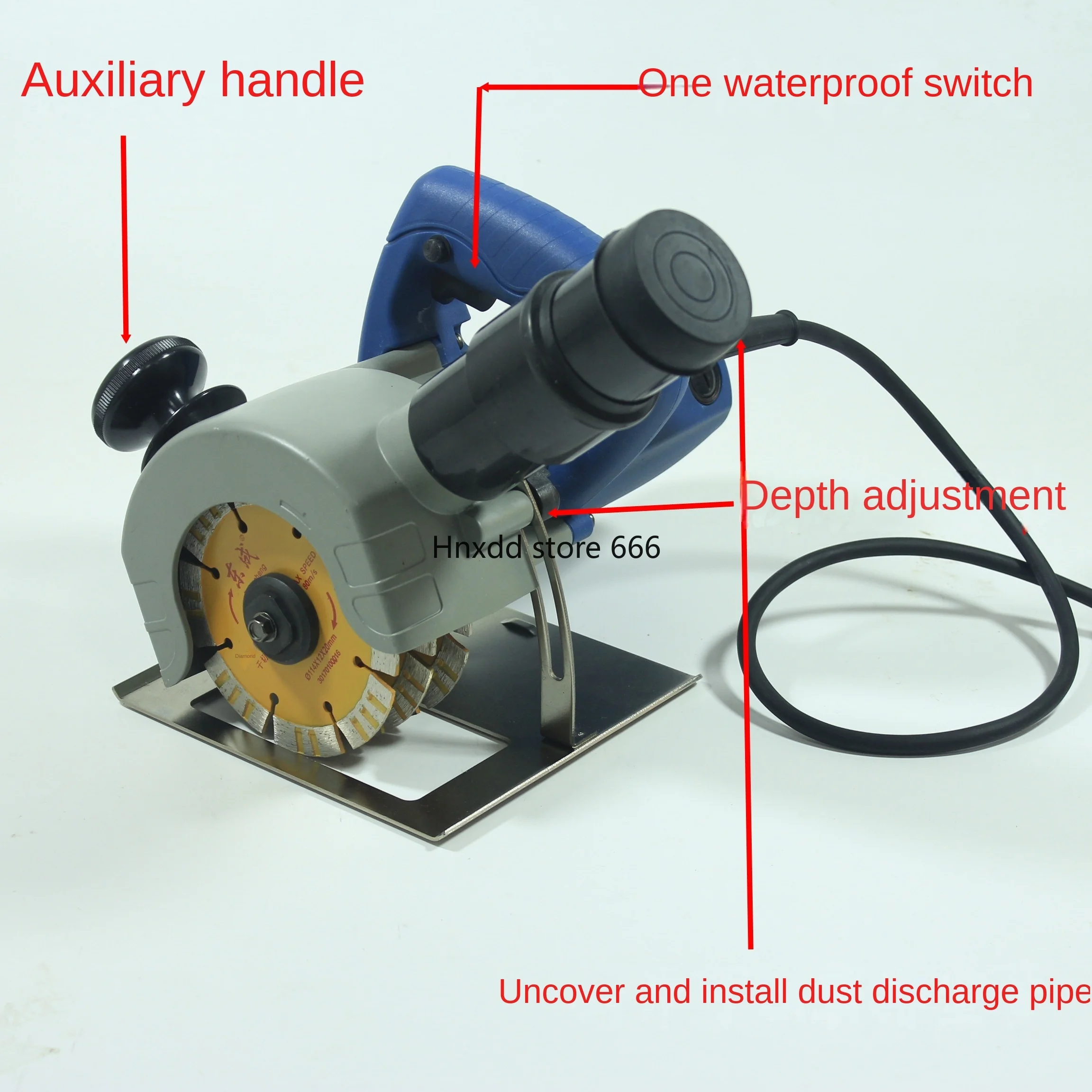 Double knife multi-blade grooving machine water pump one-time forming wall groove cutting machine z1r-ff-110 vacuum cleaner image 3