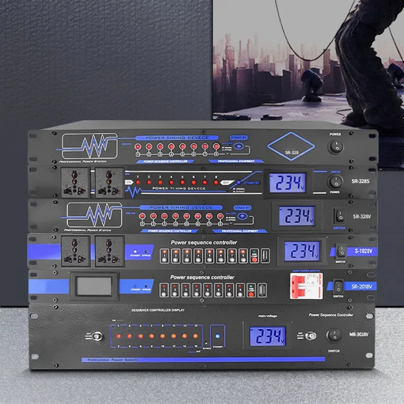8-16 Channel Power Sequencer With LCD Display 30A Output Audio Equipment 90-240V Power Manager USB For Professional Stage DJ