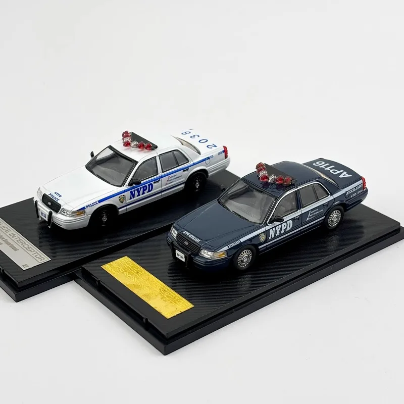 Rollin 1/64 Ford Kroon Victoria Politie Autolegering Speelgoed Motorvoertuig Gegoten Metalen Model Geschenken