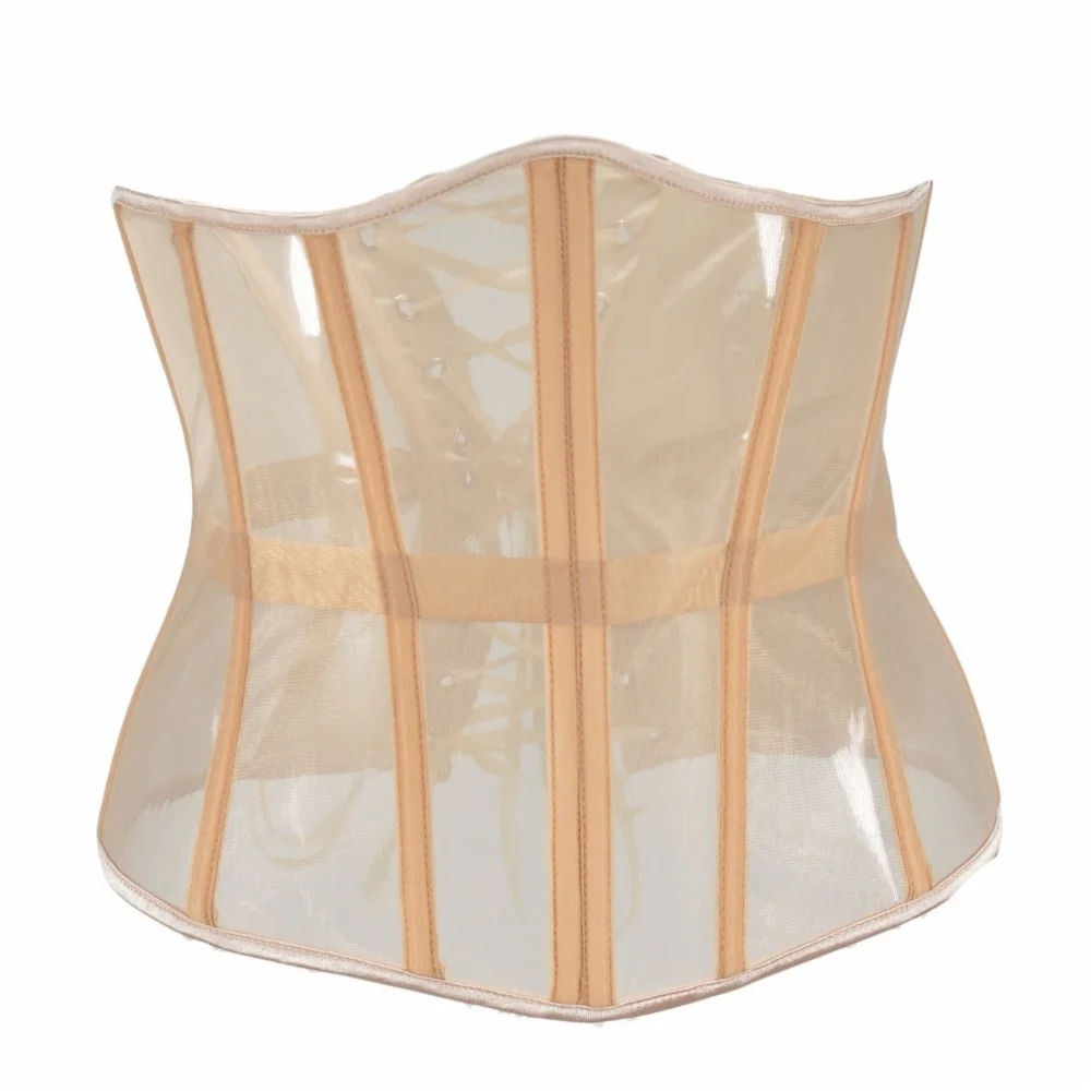 Elegant Polyester Underbust Corset Adjustable Strap Lace Up Waist Trainer Fish Bone Slimming Cincher Women