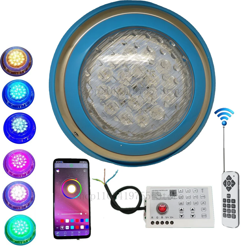 

25W RGB LED Swimming Pool Light Bluetooth APP Control 12W DC12V 18W Outdoor RGB UnderWater Light Pond LED Piscina Luz Spotlight