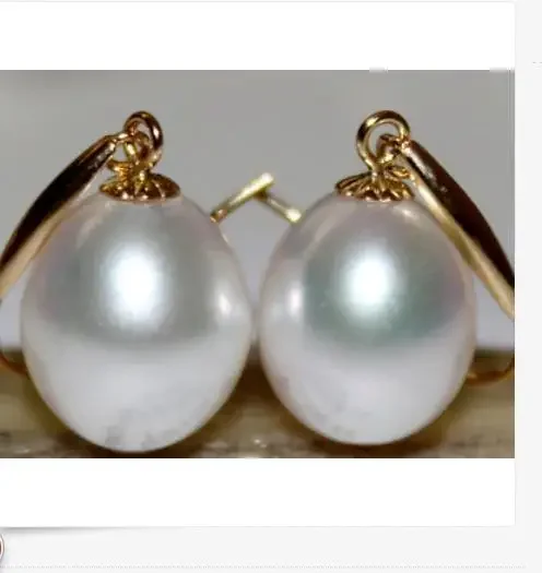 charming 12-13mm south sea white baroque pearl earring 14