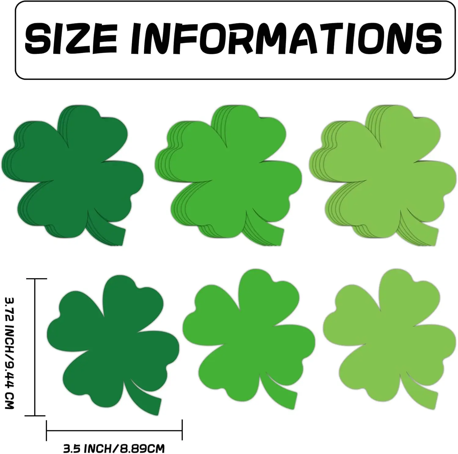 Shamrock Shape Paper Cutouts 30 PCS St. Patrick's Day Bulletin Board Green Shamrocks Irish Paper Clover Cut Outs for Saint Patr