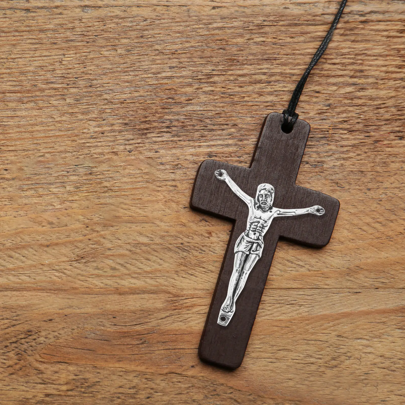 

4Pcs Alloy Cross Pendant Solid Silver Crucifix Jewelry Supplies Catholic Religious DIY Faith Decor Men Easter Festival