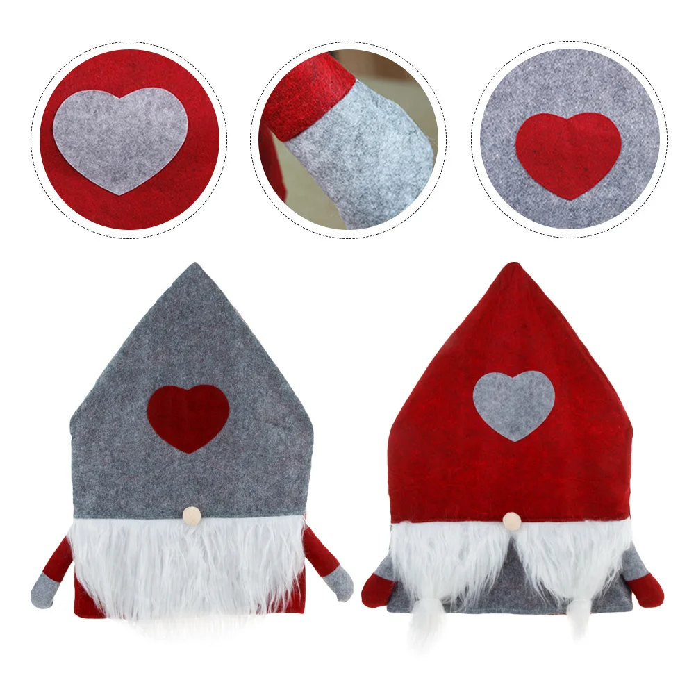 

2Pcs Xmas Chair Cover Ornament Nordic Felt Cloth Chair Seat Cover for Home Hotel Restaurant Decor