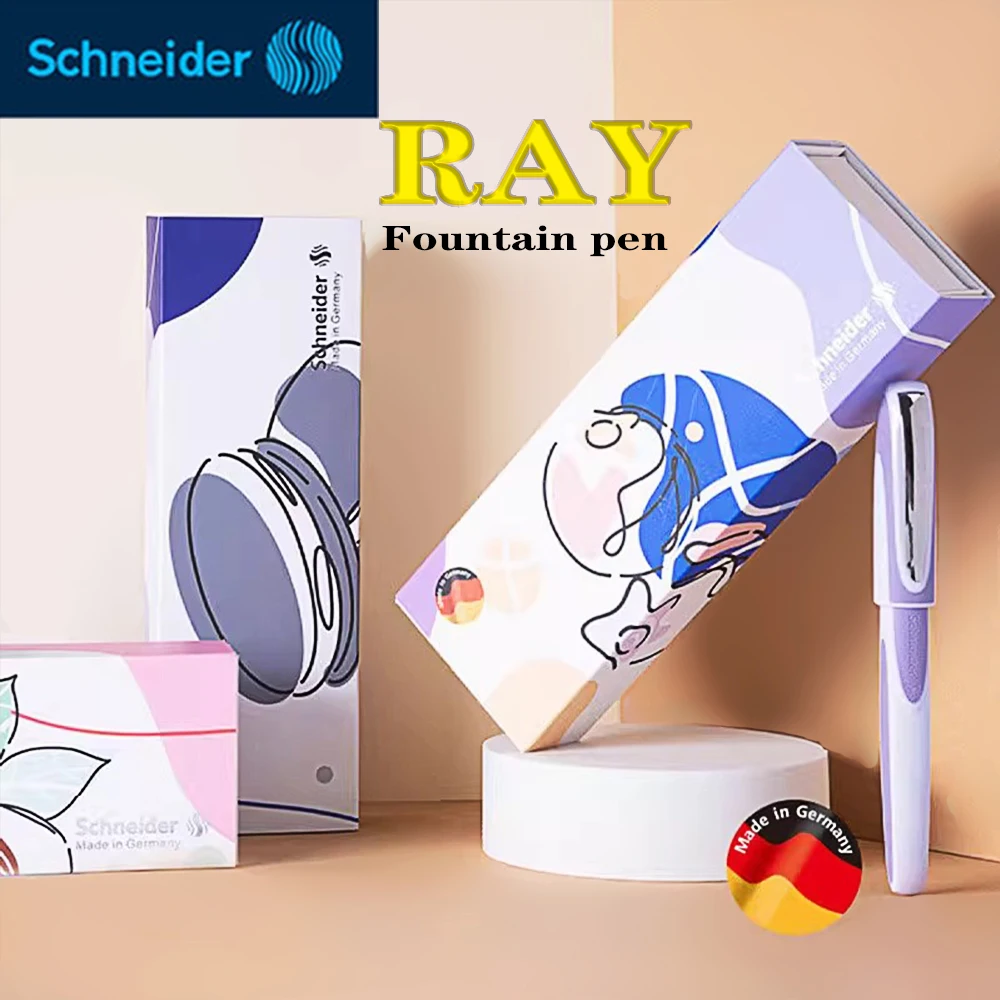 

1 шт., перьевая ручка Schneider RAY, бизнес-офис, подарок для студенческой практики письма, подарочная коробка, канцелярские ручки для письма в школу