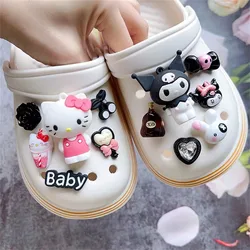 MINISO 3D Set Cartoon Cute Kuromi Yugui Dog Charm Sandals Buckle DIY Detachable Wristband Children's Shoe Accessories