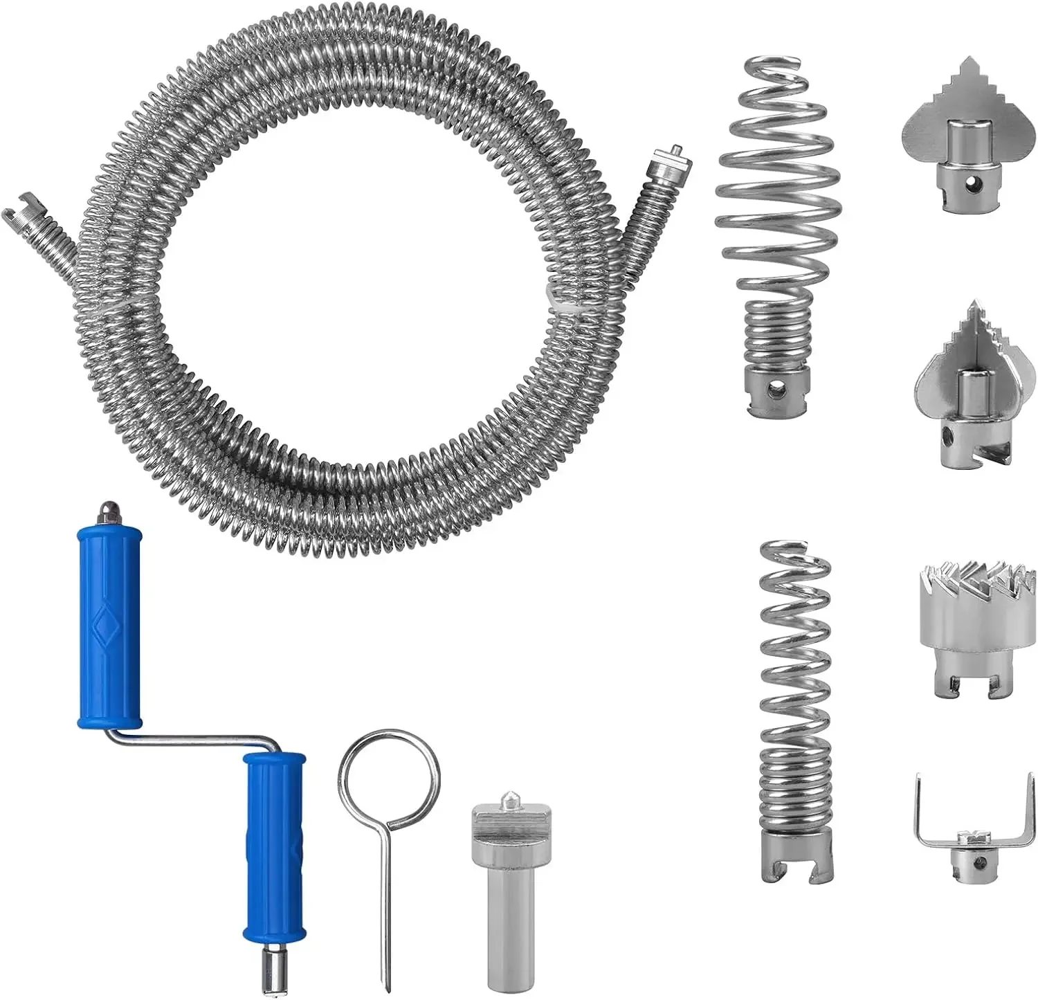 تنظيف الأنابيب دوامة أنابيب الصلب أداة فتح 3 أمتار أدوات تنظيف الأنابيب لآلة تنظيف الأنابيب الكهربائية لأنظمة الصرف