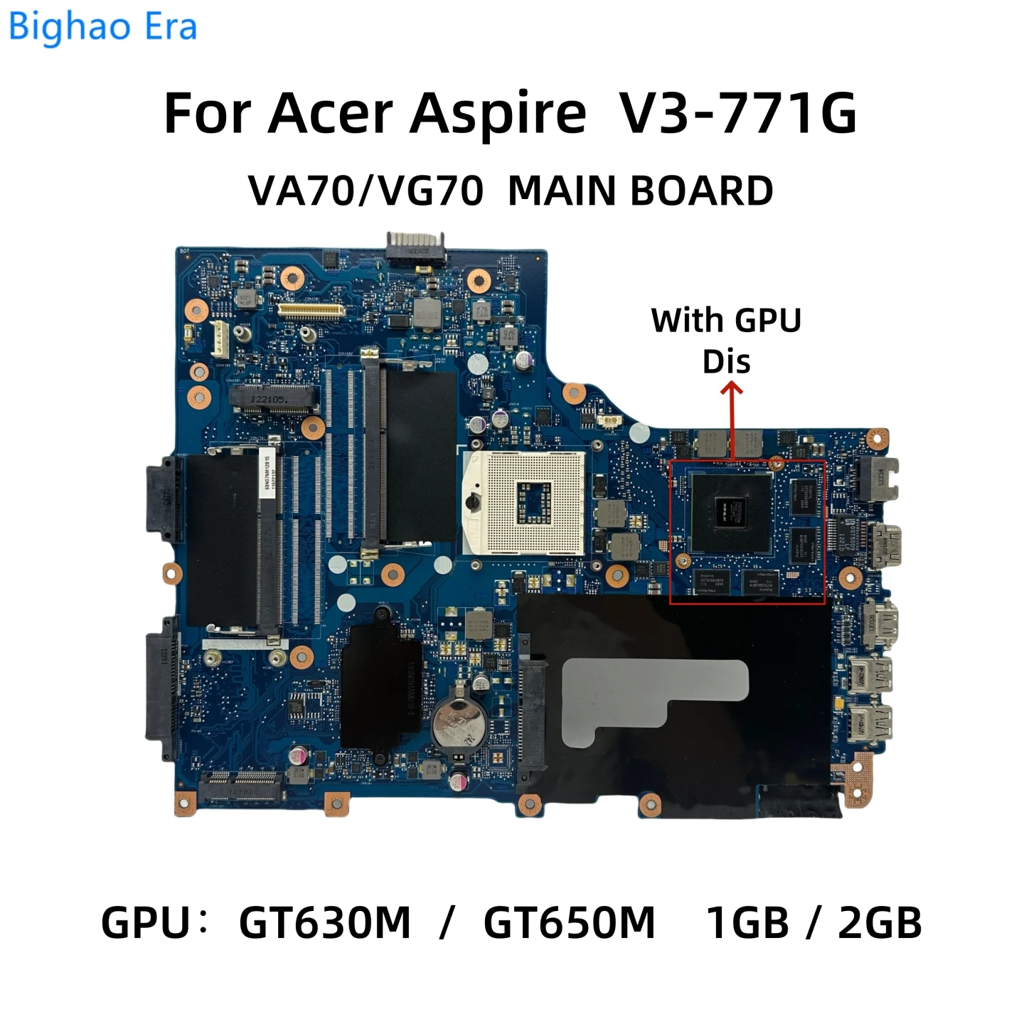 For Acer Aspire V3-771G Laptop Motherboard With GT630M GT650M 1GB/2GB-GPU VA70/VG70 MAIN BOARD NB.RYP11.001 NB.M0S11.001