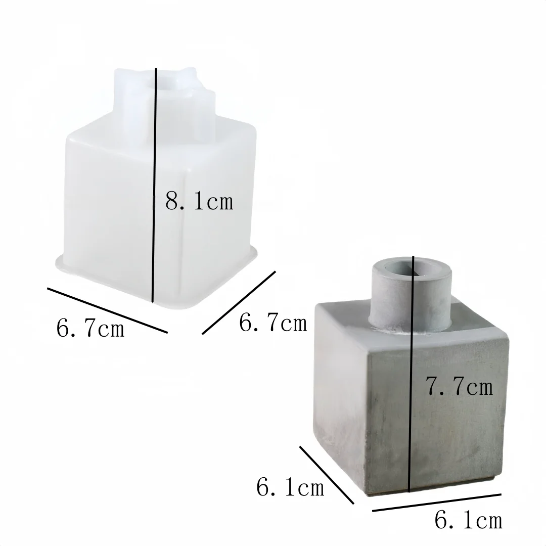 Mini Handmade Concrete Planter Flower Vase Molds Square Cube Plaster Silicone Mold Succulent Plant Pot Room Decor Mould