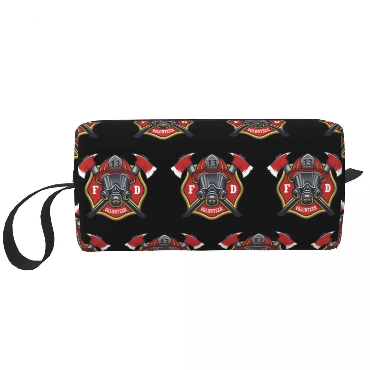 Firefighter Skull Cosmetic Bag Women Fashion Large Capacity Fireman  Rescue Makeup Case Beauty Storage Toiletry Bags