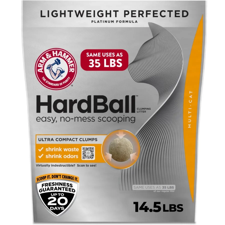 

Легкий наполнитель для кошачьего туалета Hardball для домов с несколькими кошками, комкующаяся формула, простое и беззапорное решение для уборки, аромат Garden B