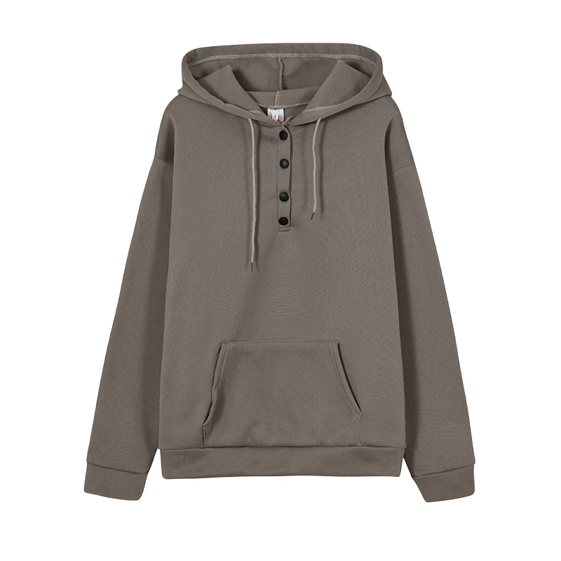 Europäischer und N Damen-Kapuzenpullover mit langen Ärmeln, lockerer, lässiger Kapuze und Kordelzug – Detail 18