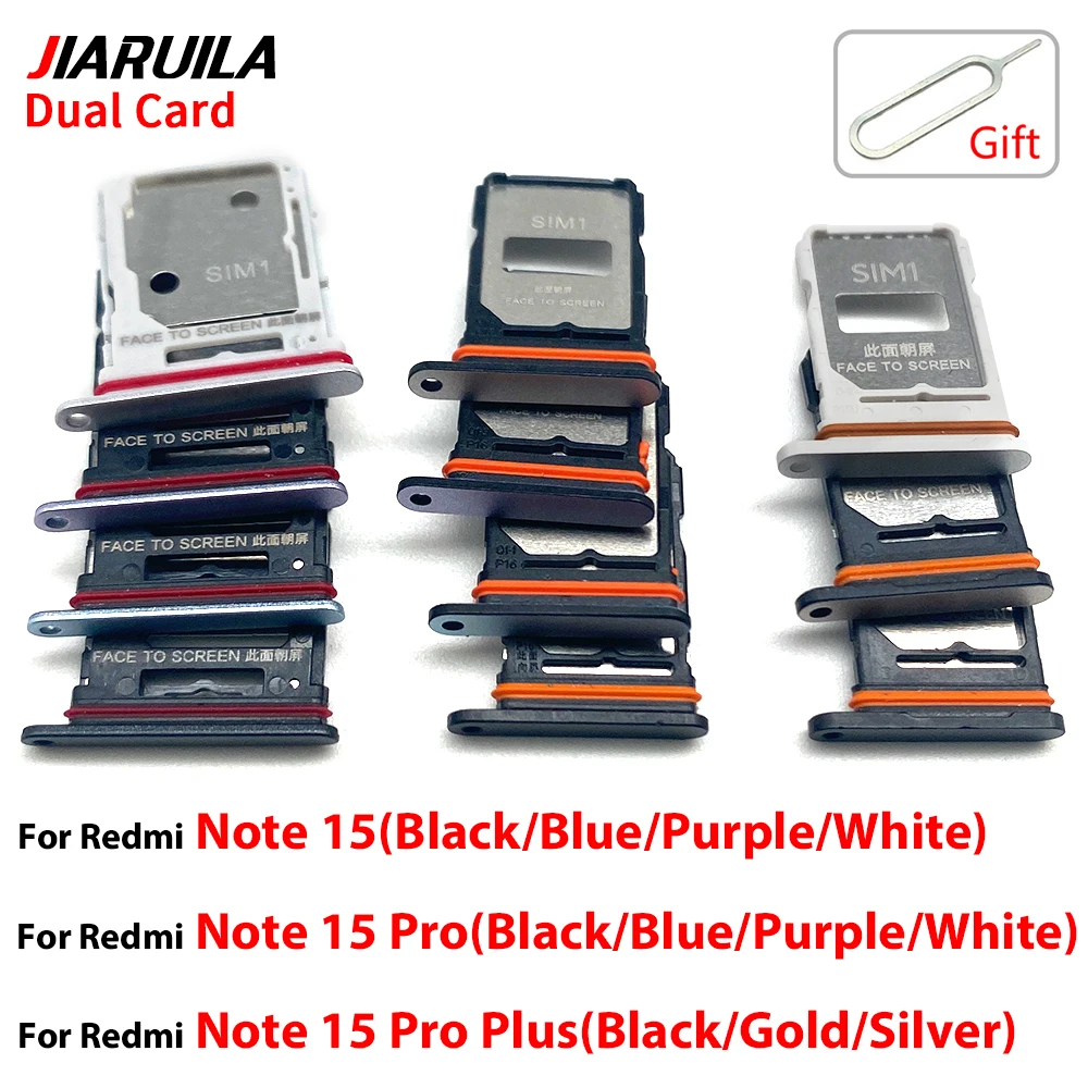 15Pcs，Micro Nano SIM Card Holder Tray chip slot drawer Holder Adapter Socket For Xiaoomi Redmi Note 15 14 13 Pro Plus 4G 5G