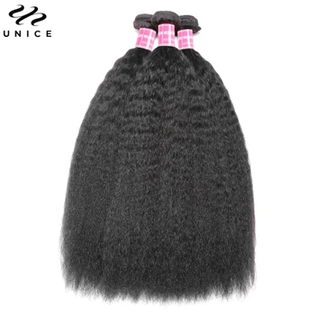 UNICE Haar Verworrene Gerade Menschliches Haar Bundles 1/3/4 PCS Deal Natürliche Farbe 100 % Echthaar 100 Gramm pro Bündel Nähen In Spinnt