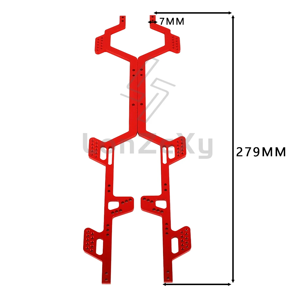 Aluminum Alloy Chassis Girder Rail Side Set or Brass Middle Axle for 1/18 RC TRX-4m TRX4m to be 6X6 Car Frame DIY Upgrade Parts