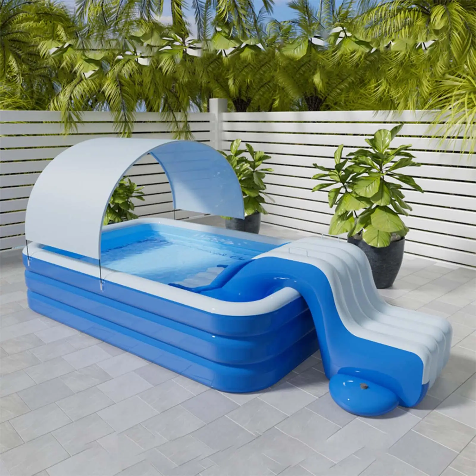 

Kids Inflatable Pool Slide Top of Ground Swimming Pool Water Toy Inflatable Slide Summer Supplies for Outdoor Backyard Game