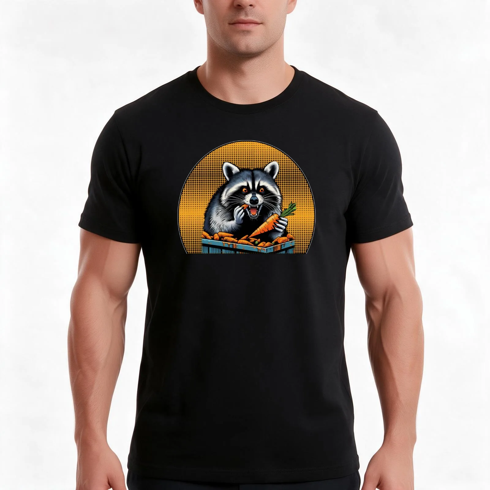 trash panda T-Shirt, Summer Casual Cotton Tee, Oversized Streetwear Tops, Vintage Graphic Print, Loose Fit Short Sleeve