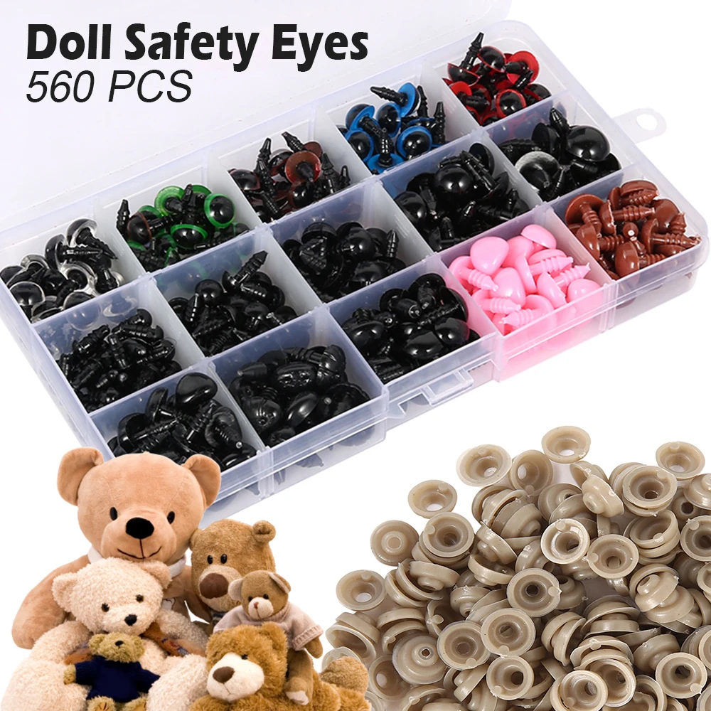 560/330Pcs Doll Making Eyes Plastic Safety Eyes For Toys Diy Multiple Sizes Crochet Animal Button Eye For Craft Doll Plush toys