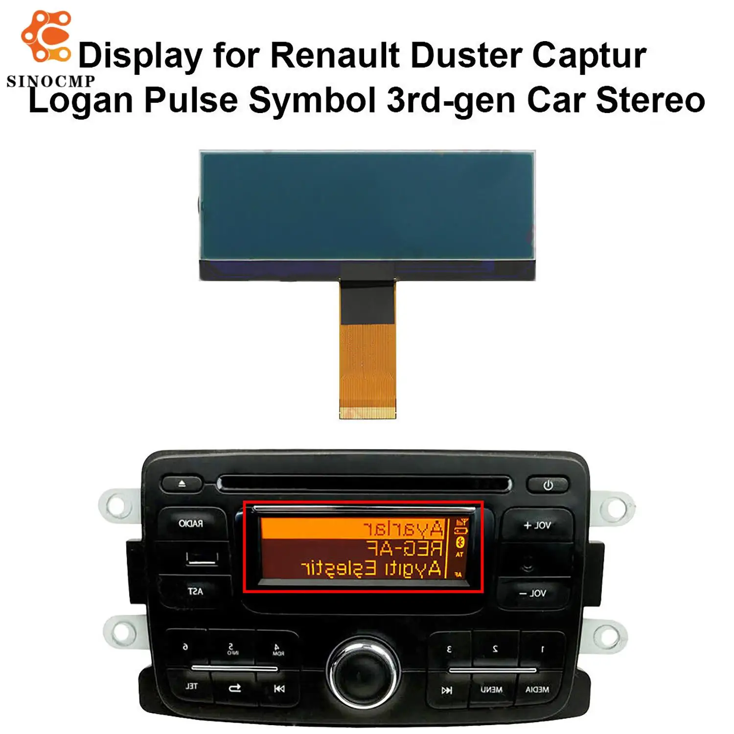 LCD Display Car Radio Stereo AGC-1220RF-A AGC-0060RF-A For Renault Duster Captur Logan Pulse Symbol 3rd-gen Dacia Lada Xray