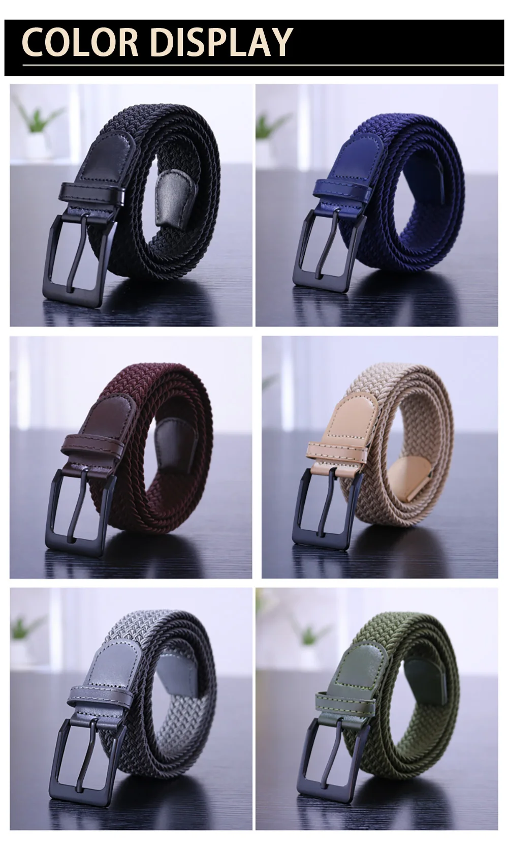 Männer Gürtel Mode Lässig Gewebt Elastische Gürtel Outdoor Sport Dame Taktische Gürtel Strap Klettern Gürtel Mit Hosen Jeans Neutral gürtel – Detail 2