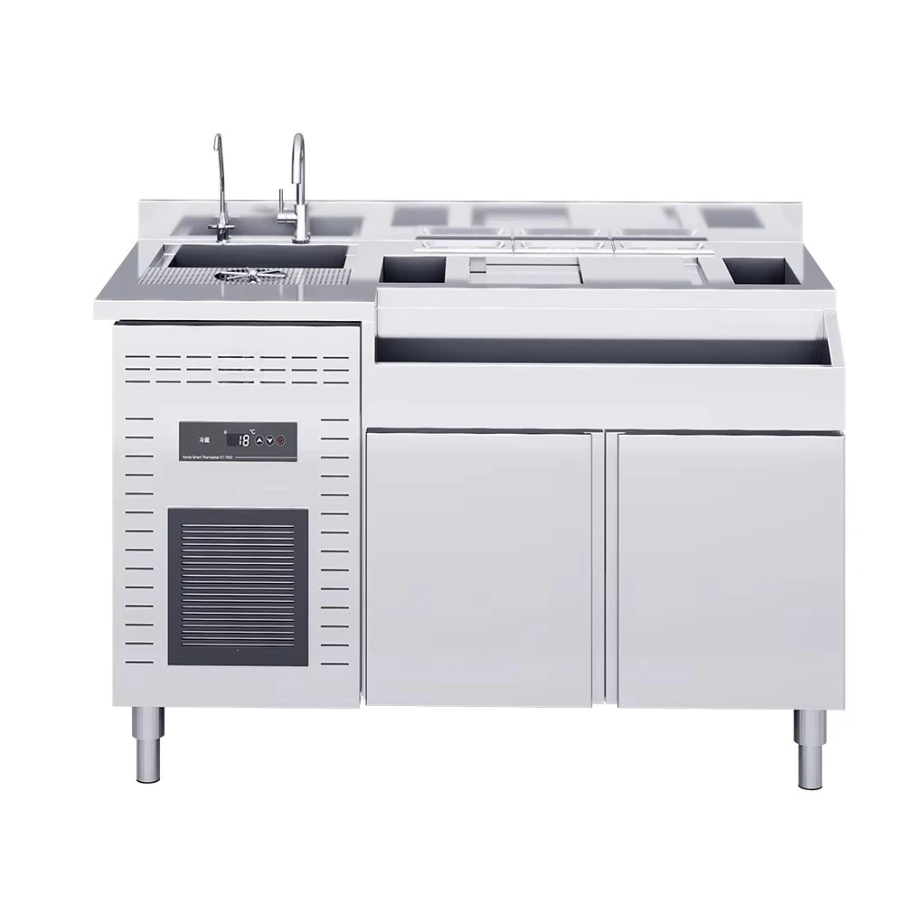 Bartender Workstation Cocktail Bar Station Cocktail Station Equipment with Ice Trough