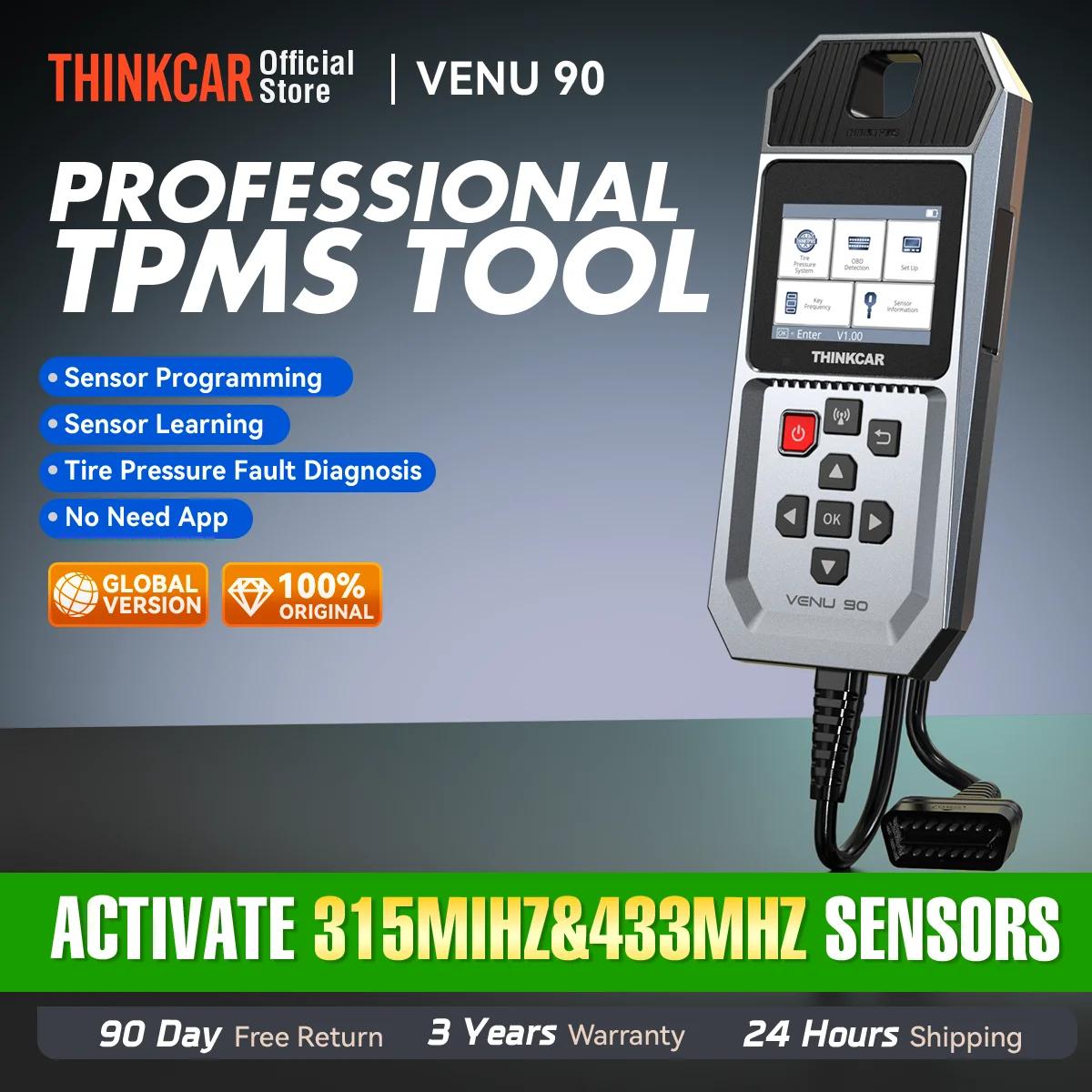 THINKCAR VENU 90 Car Tire Pressure Diagnose Tool Automotive TPMS Sensor Programming Learning Activator For ThinkTool Pro 689BT