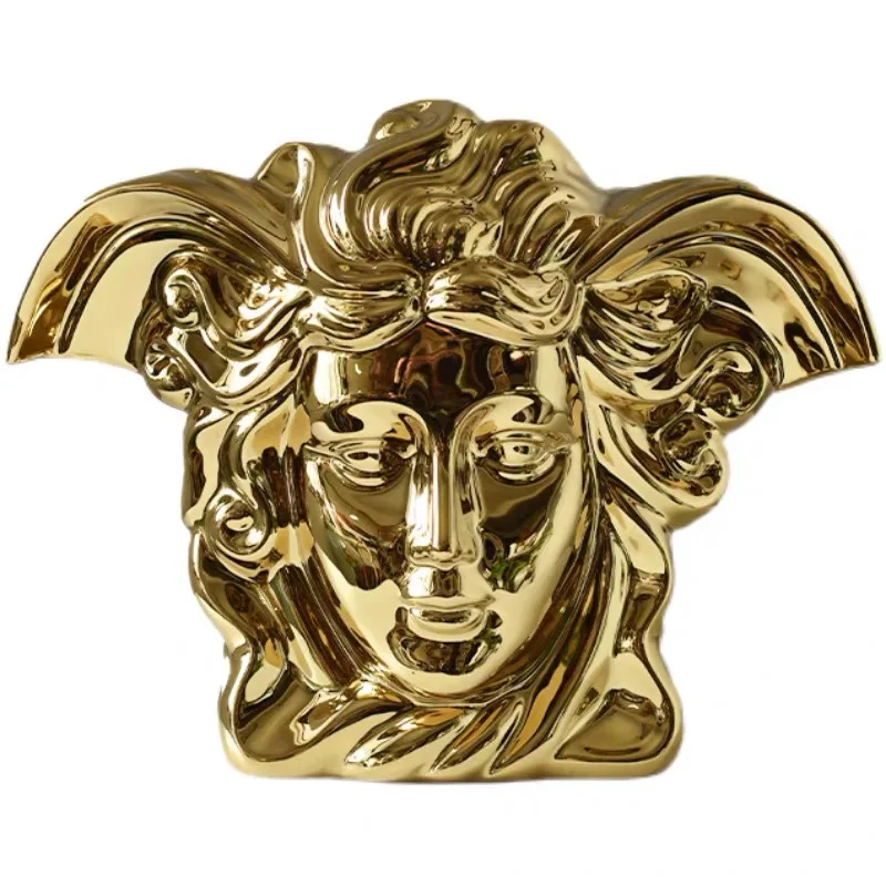 Luxury Electroplating Golden Ceramic Gold Vase Modern Dining Table Porch TV Ark Home Decoration Party Gift