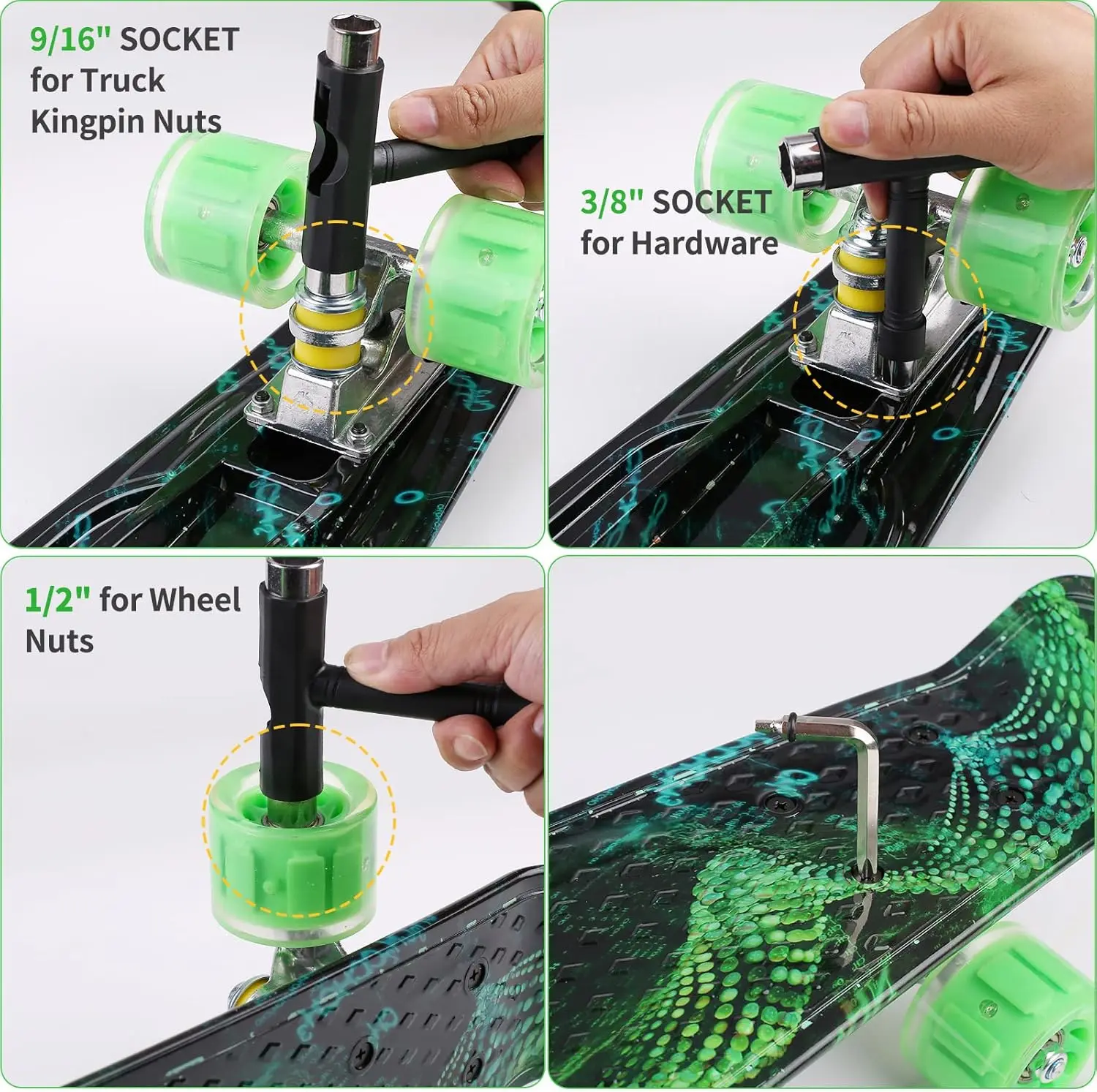 لوح تزلج صغير كامل مقاس 22 بوصة للأطفال مع عجلات وأداة وامضة ملونة، هدية مثالية