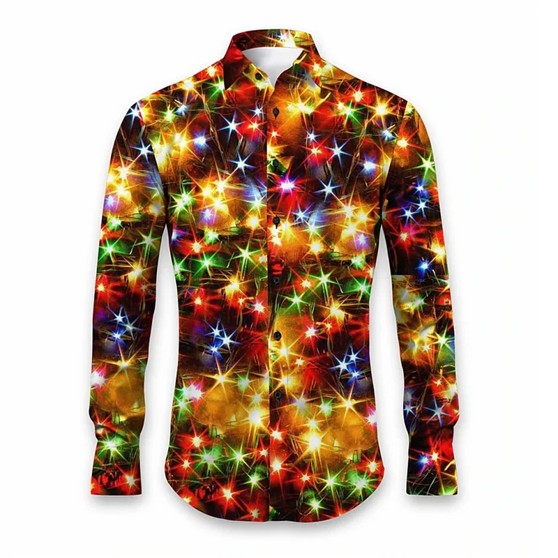 2024 New Fashion Trend Dazzling Star Print Comfortable And Elegant Clothing Long Sleeve Shirt